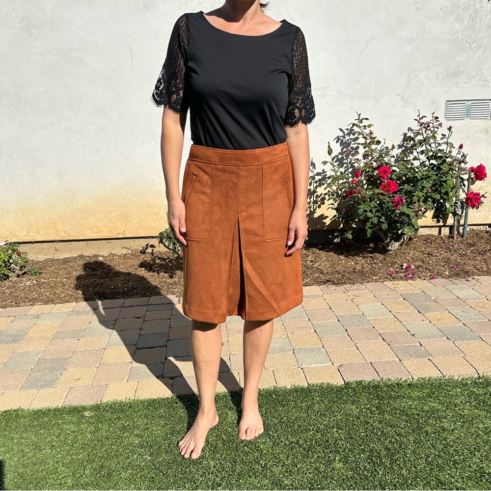 NWT Loft A-Line Soft Swede Brown Skirt Size 8 Women’s.